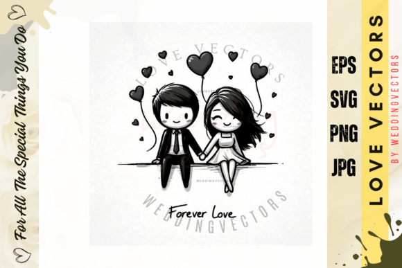 C3051: Elegant Wedding Couple & Love Vectors for Design