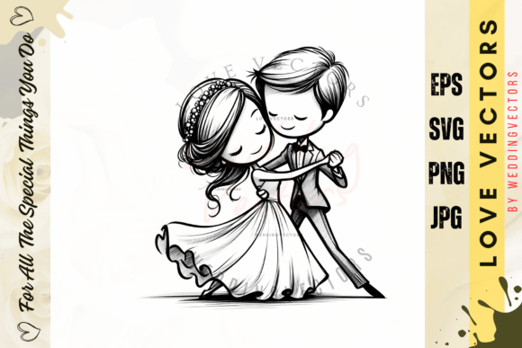 C4579: Elegant Wedding Couple & Love Vectors