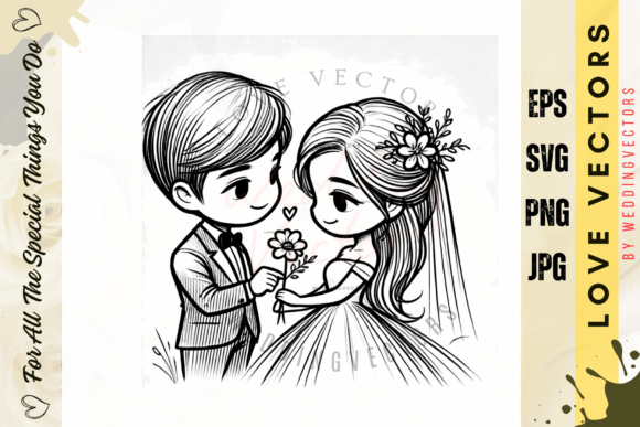 C538: Romantic Wedding & Love Vectors for Designers
