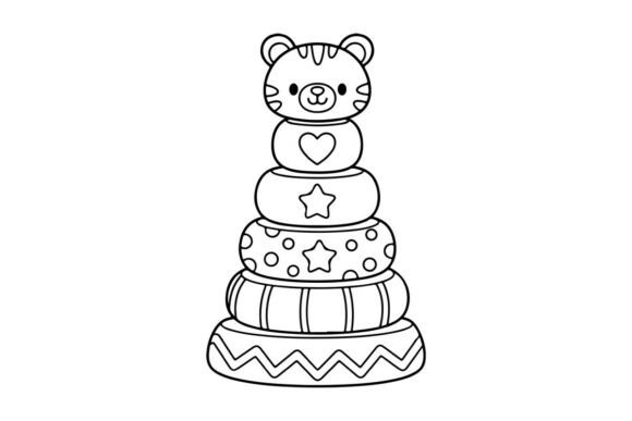 Cute Teddy Bear on Wedding Cake Vector I: A Charming Design Asset