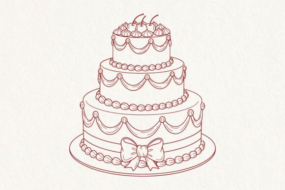Elegant 3 Tier Wedding Cake SVG for Modern Design Projects
