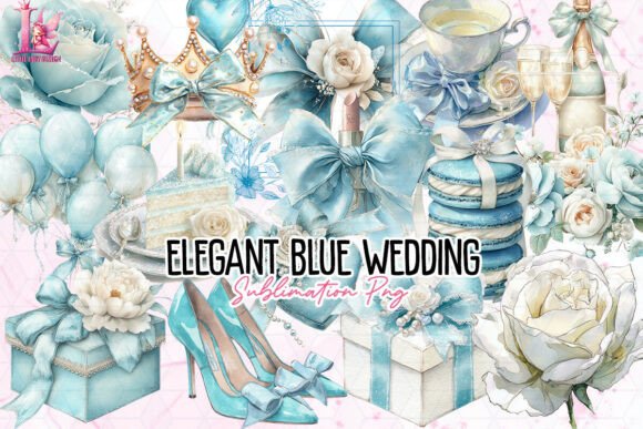 Elegant Blue Wedding PNG: Design Asset Guide