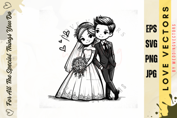 Elegant Wedding Couple and Love Vectors for Designers