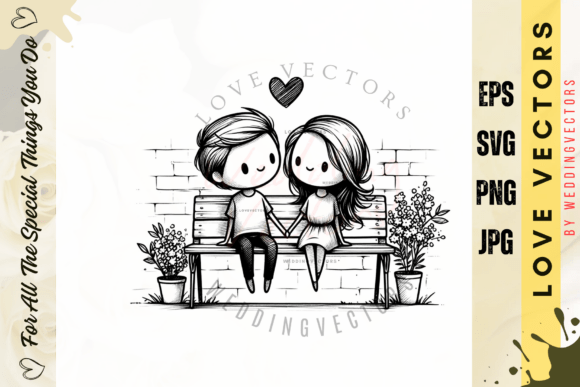 Elevate Projects with Wedding Couple & Love Vectors C702