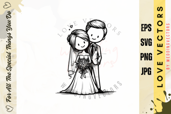 Elevate Romance with Wedding Couple and Love Vectors - C4933