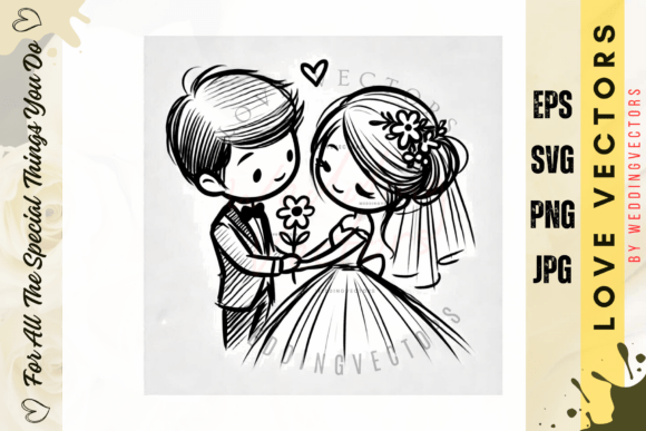 Elevate Your Designs with Wedding Couple & Love Vectors - C683