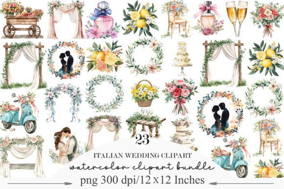 Italian Wedding Clipart: Elevate Your Design Projects
