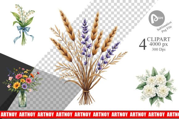 Vintage Botanical Wedding Clipart: A Design Asset for Timeless Elegance