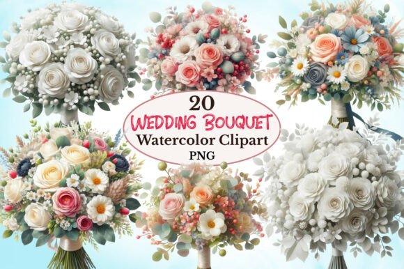 Watercolor Wedding Bouquet Sublimation C: A Designer's Floral Asset