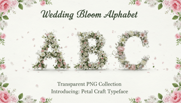 Wedding Bloom Alphabet: Floral PNG Letters for Design