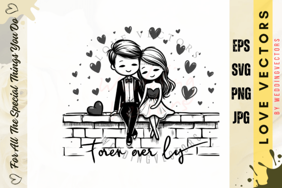Wedding Couple and Love Vectors - C3698