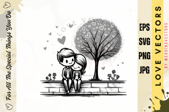 Wedding Couple and Love Vectors - C486: Design Elegance