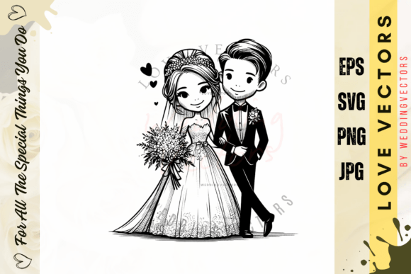 Wedding Couple and Love Vectors: C5027 for Designers