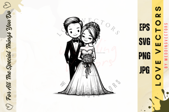 Wedding Couple and Love Vectors: Elevate Your Design with C2621