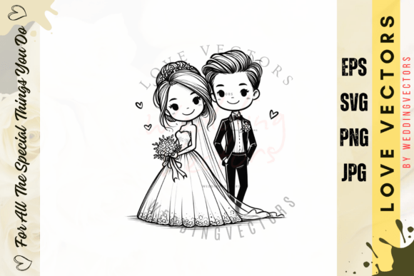 Wedding Couple & Love Vectors: C4900 Design Assets