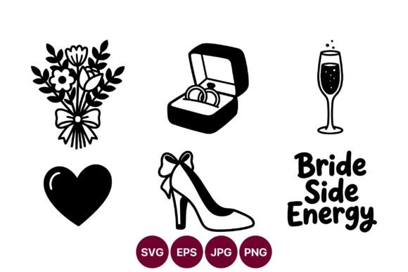 Wedding Icons Bouquet Ring Box Champagne