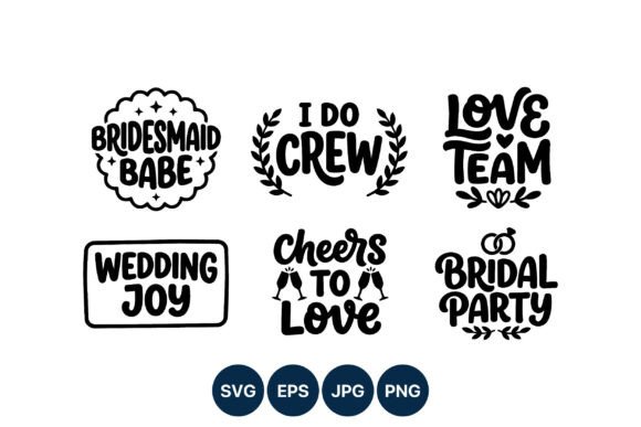 Wedding Phrases Handwritten Vector Set