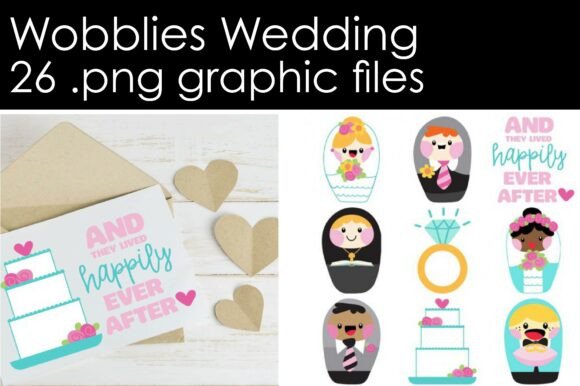 Wobblies Wedding: Whimsical Design Assets